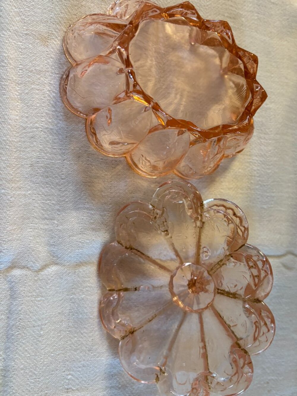 Vintage Pink Glassware Candy/ Serving Dish with Lid - Picture 8 of 12